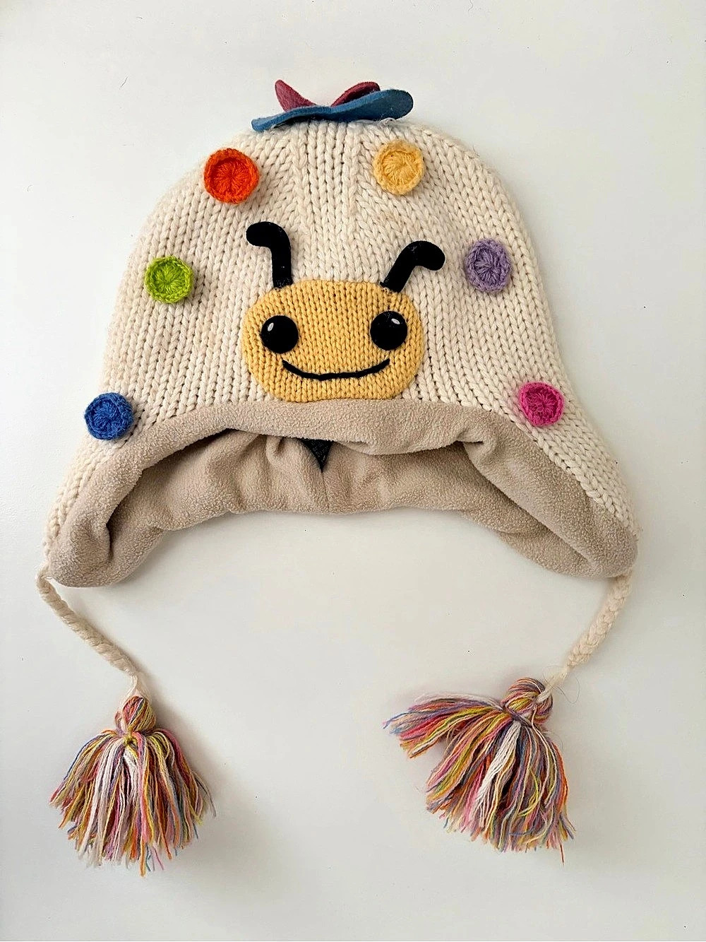The Children's Place Kids Butterfly Animal Knit Hat Cream